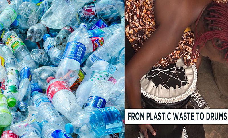 Ugandan artiste is making drums from plastic waste