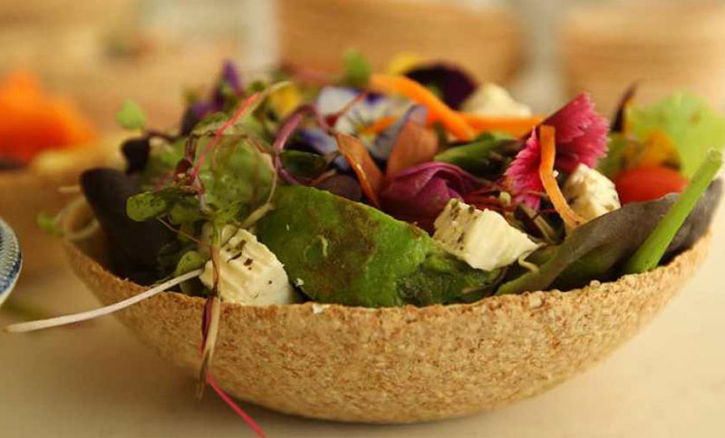 Edible and biodegradable bowls, tasty solution to cut down plastic waste
